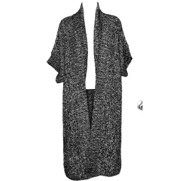 White House Black Market XS longline duster marled open cardigan short sleeve - Picture 1 of 8